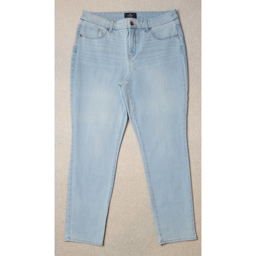 Chico's Women So Slimming Ankle Baby Blue Jeans 1.5 10